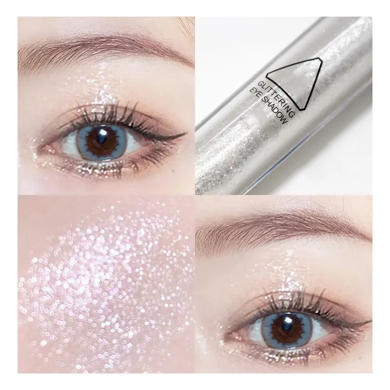 Sombra de olho com glitter diamante e glitter, pigmento mineral nude de longa duração para maquiagem feminina, 1 peça, 2021