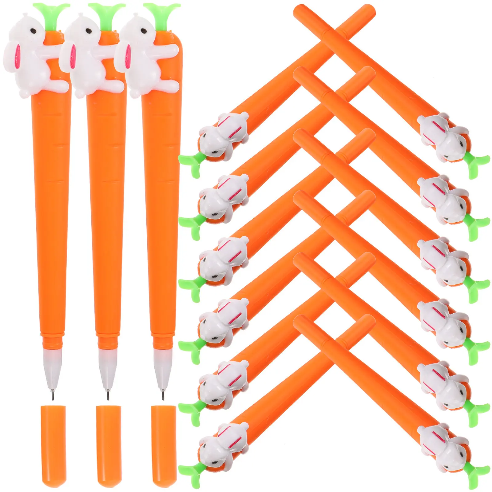 

15Pcs Carrot Rabbit Gel Pen 0.5mm Neutral Ink Smooth Writing Cartoon Writing Pen for Kids Students Note Taking Office Signature