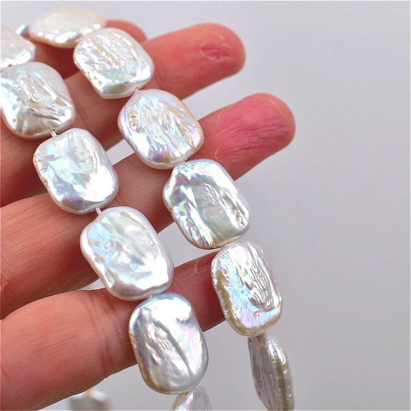 12x16mm 4A Well Polished White Rectangle Freshwater Pearl Loose Beads Rare Natural Pearls For Necklace Bracelet Handmade Jewelry