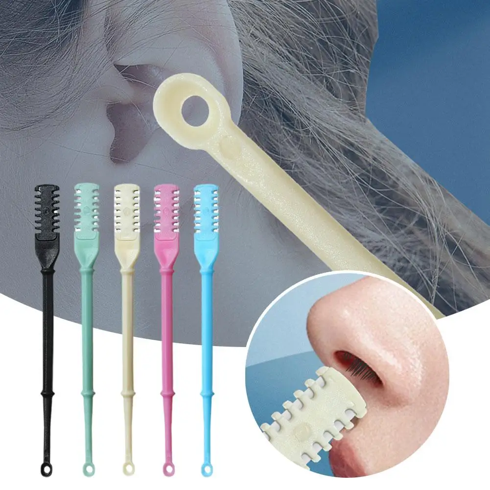 New Double-ended Nose Knife Manual Safety Clean Nose Hair Trimmer Portable Ear Scoop Hair Scraper Nostril Hair Cutting For M6C1