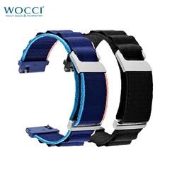 WOCCI 2PCs Nylon Watch Band 18mm 20mm 22mm Alpine Woven Watchstraps Quick Release Replacement Bracelet