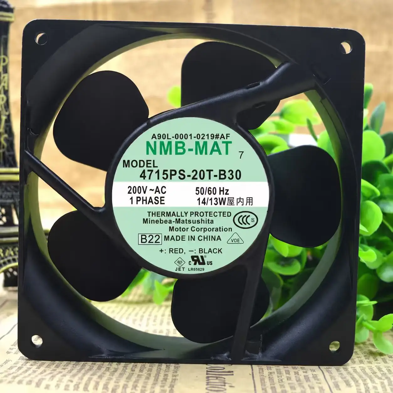 Ventilador de Refrigeración para Gabinete Original para NMB-MAT 4715PS-20T-B30 AC 200V 14/13W 12038, Ventilador Axial Industrial para Servidor 120x120x38mm