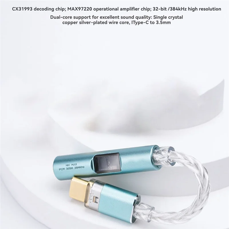 BNVN-Type-C DAC كابل مكبر للصوت MAX97220 OP-AMP IC Hifi محول NK1 MAX فك رقاقة CX31993 سلك OCC مطلي بالفضة #3