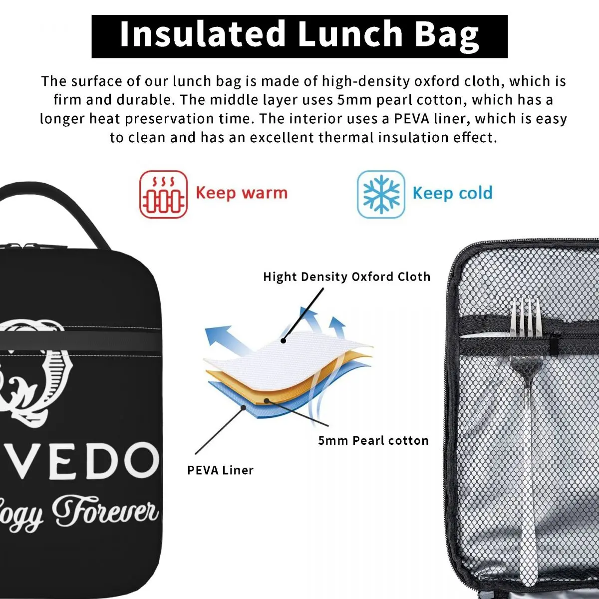 Quevedo-Bolsa de almuerzo aislada, bolso de mano para comida, vinos