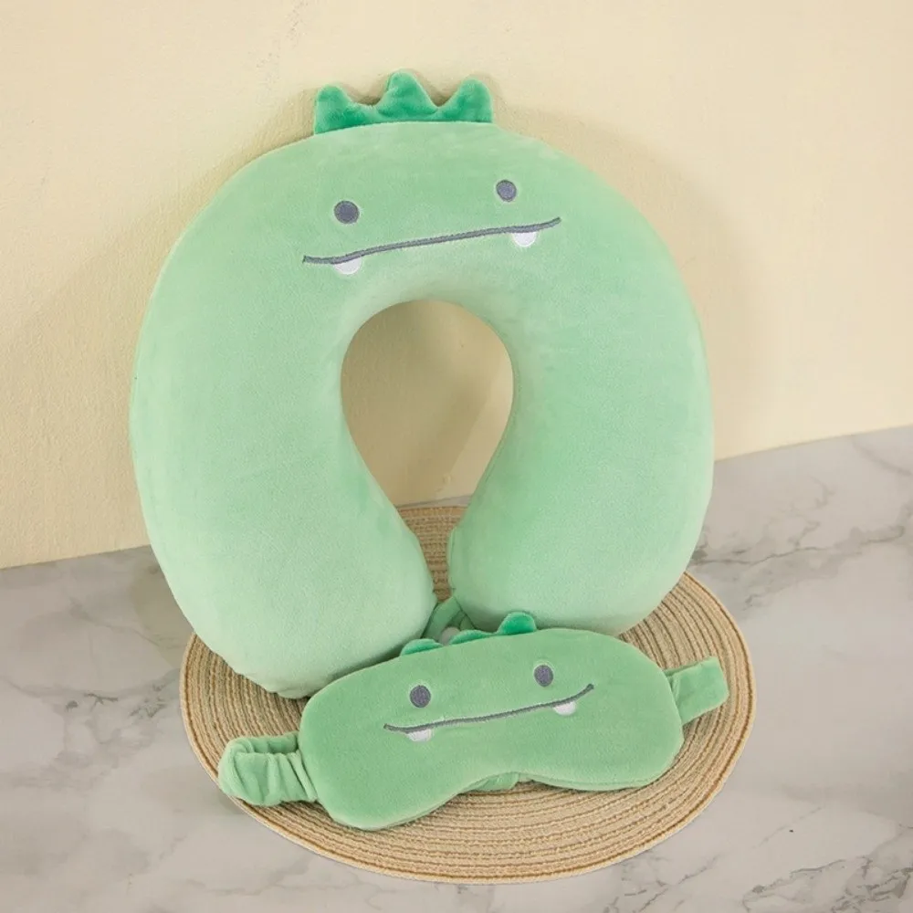 Cute Comfortable U-shaped Pillow Portable Support Travel Neck Cushion Slow Rebound Soft Eye Mask Office Nap