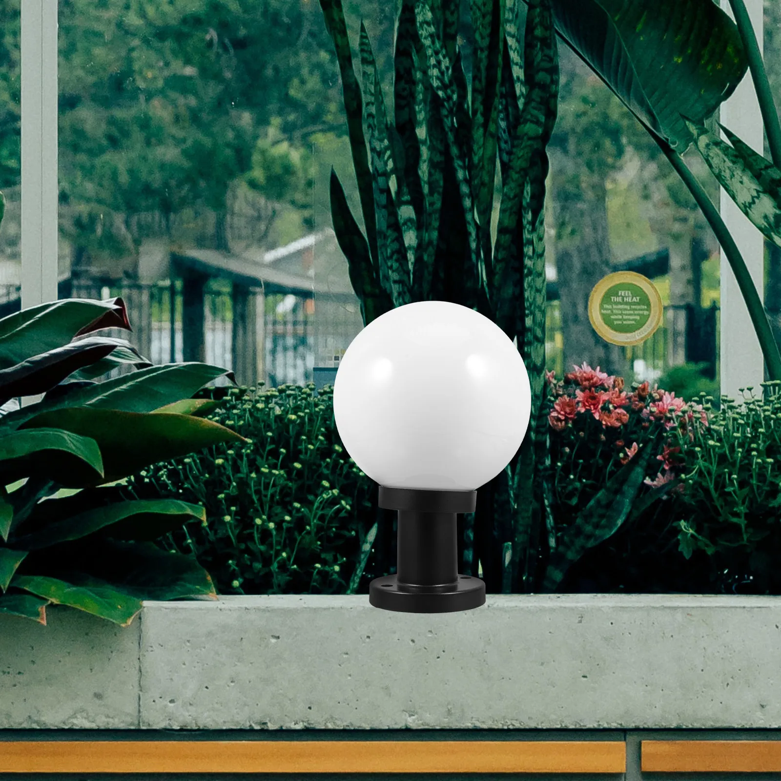 アクリル製丸型グローブランプシェード屋外ポストライト15cmヤードパティオデッキ照明器具屋外ポストライトエクステリアランタン-グローブ