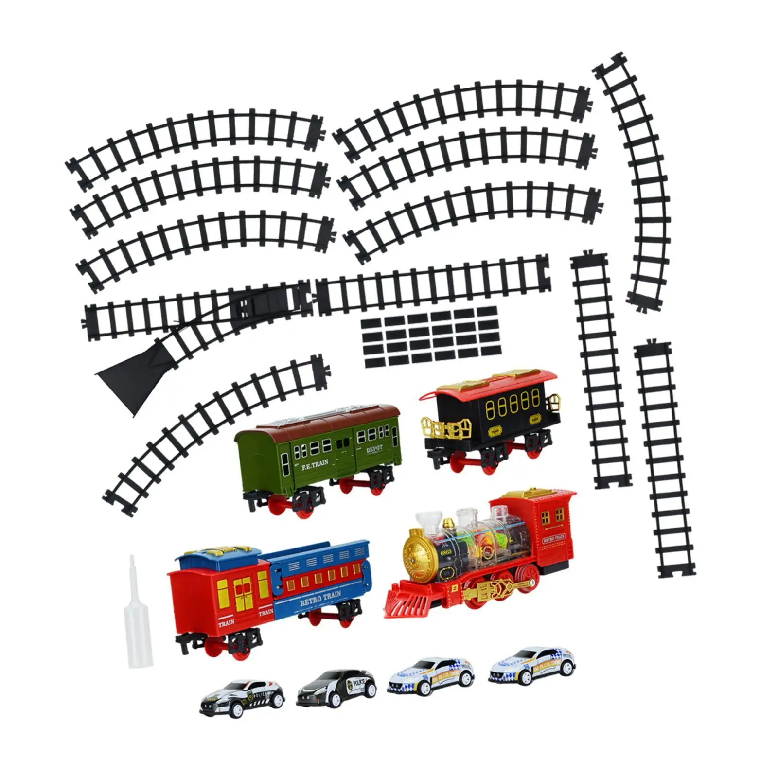 

Electric Train Set Realistic Interactive Steam Locomotive Toddler Train Set for Birthday Gifts Outdoor Party New Year Indoor