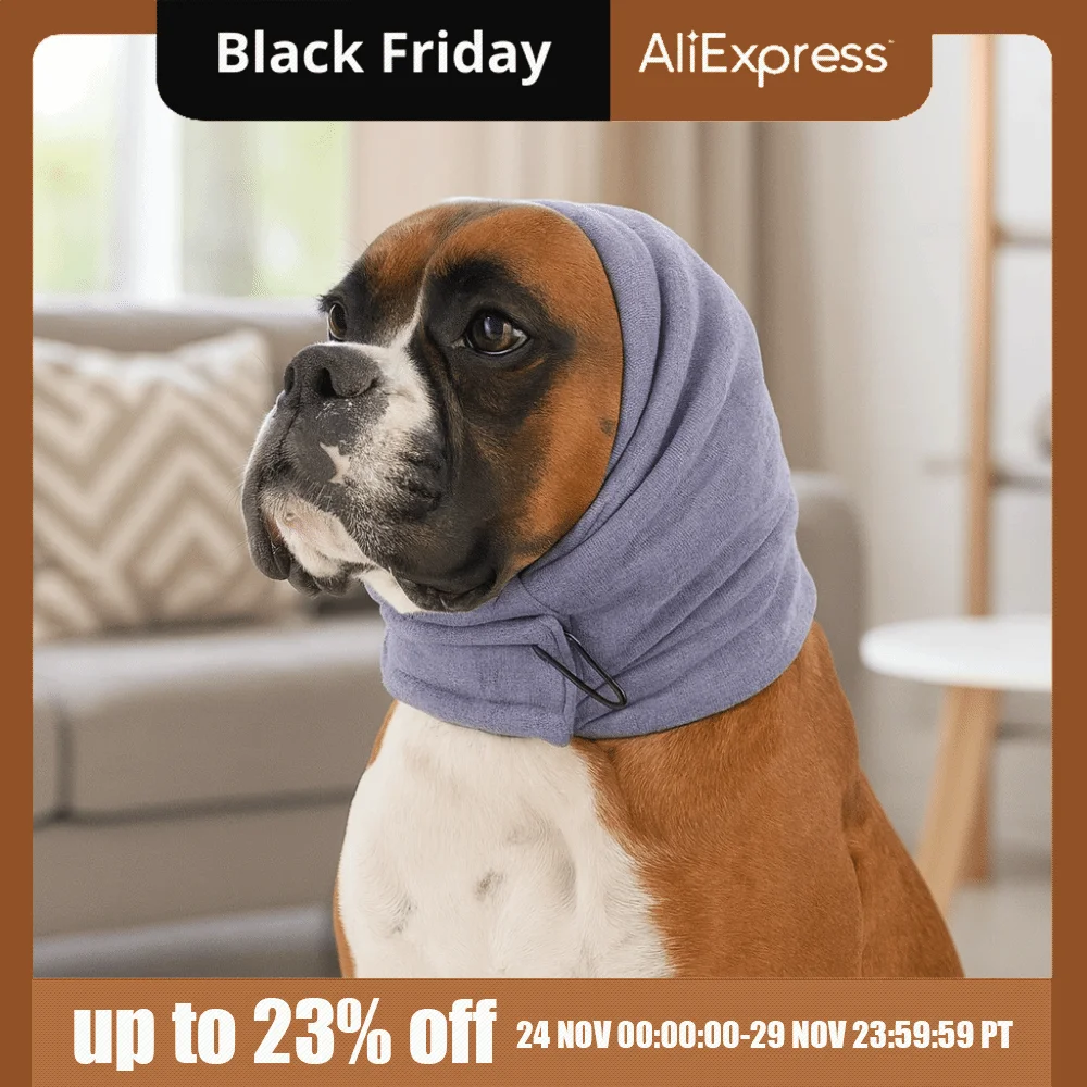 Penutup Telinga Anjing Peredam Kebisingan, Penghangat, Elastis, Penenang, Anti-kepanikan, Dapat Disesuaikan, Perlengkapan Perawatan Anjing