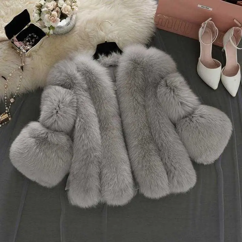 Fashion Artificial Fur Coat Women Girls Fluffy Faux Fur Short Thick Coats Jacket Furry Party Overcoat 2022 Winter Faux Fur Coat