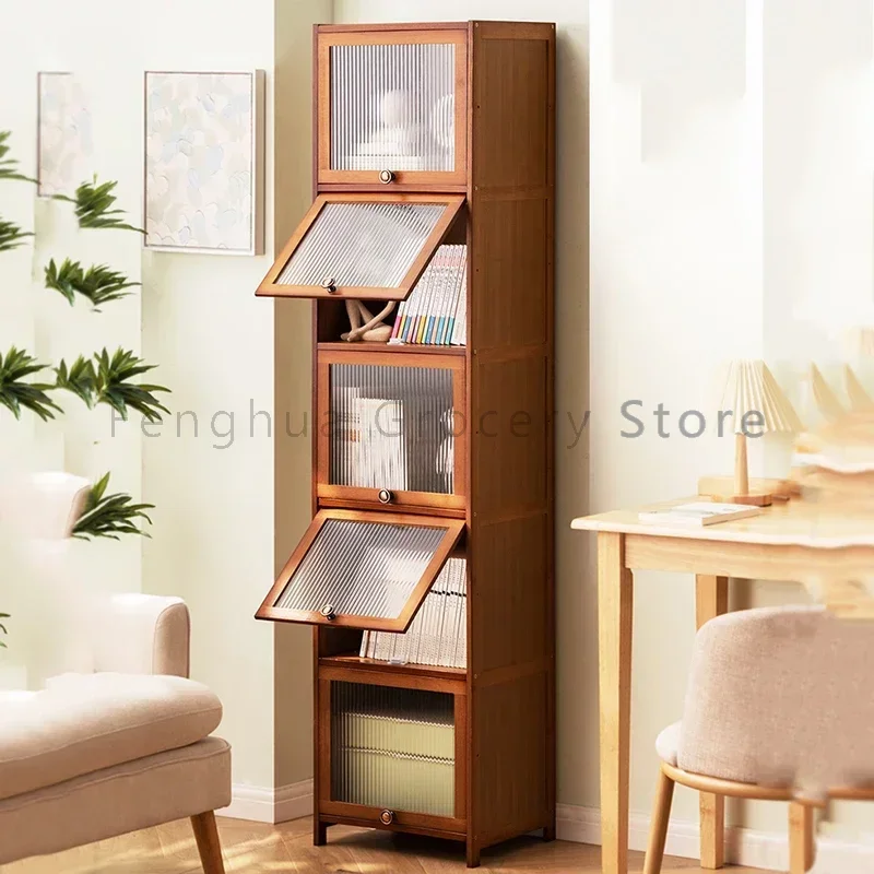 

Bamboo Doors Bookcase Nordic Display Organizer Sideboards Bookcase Minimalist Storage Etagere Rangement Furniture For Livingroom