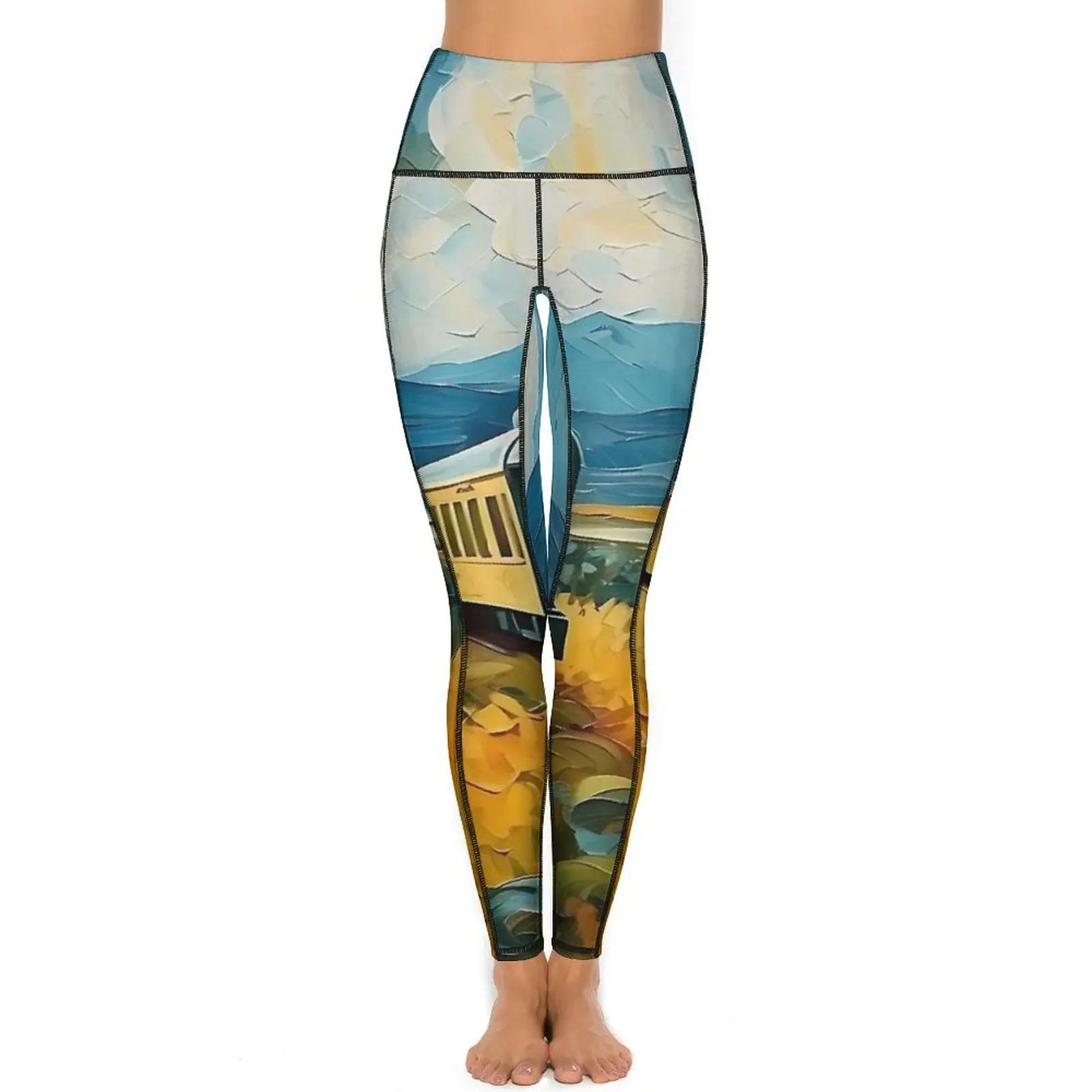 Van Gogh Painting Art Yoga Pants Pockets Leggings Sexy High Waist Kawaii Yoga Sports Tights Stretchy Graphic Workout Leggins