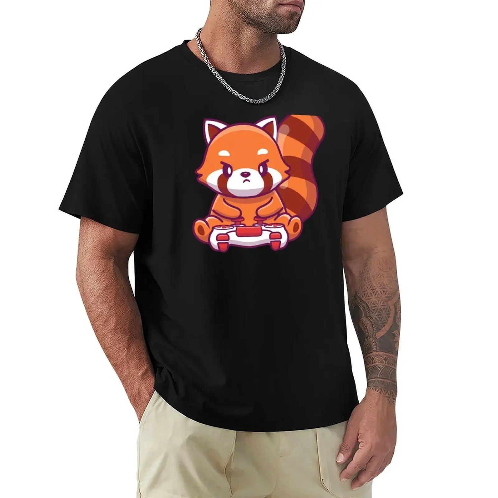 Gaming Red Panda T-Shirt new edition graphic shirts Short sleeve tee mens funny t shirts