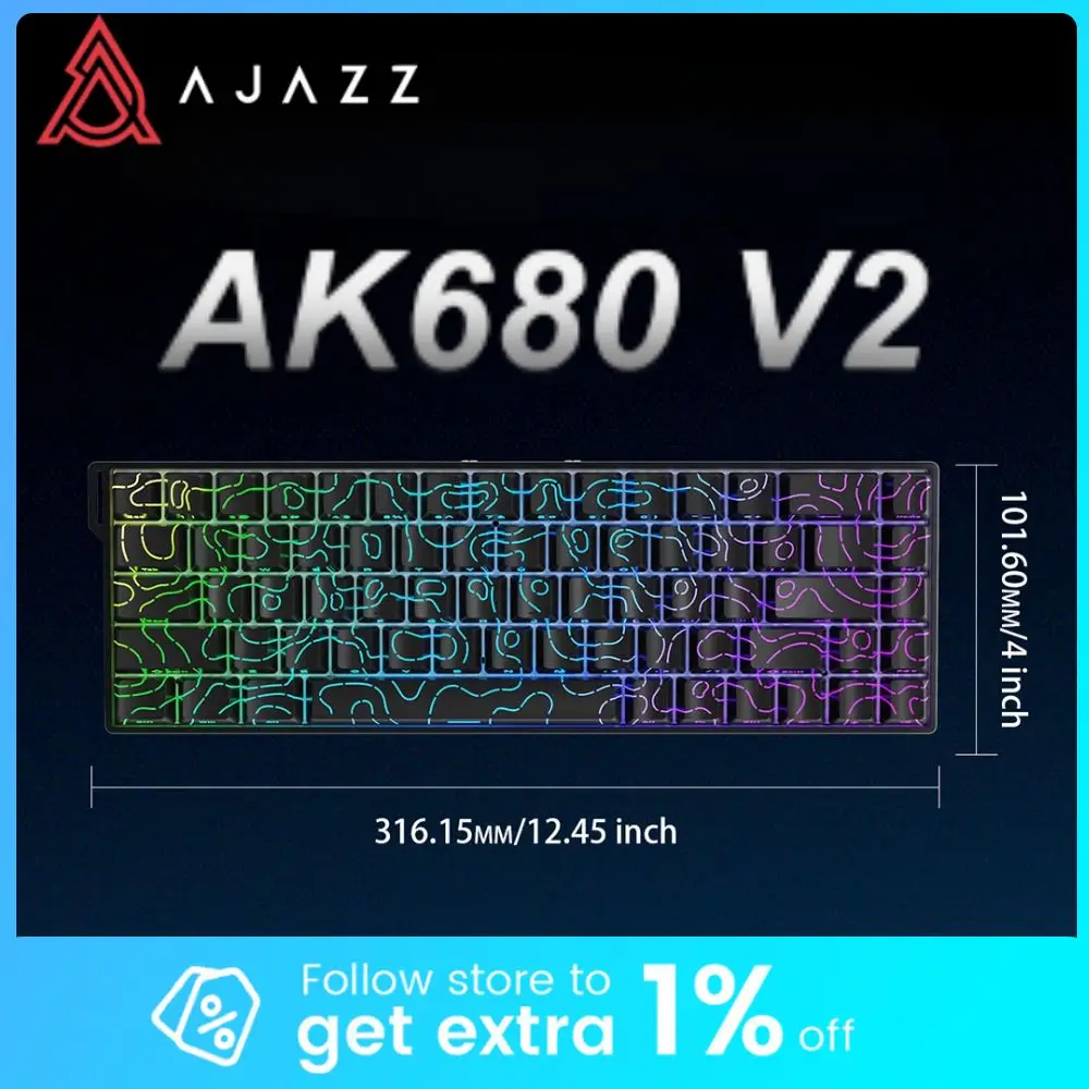 

Ajazz AK680 V2 Magnetic Switch Keyboard 68-Key 8K Polling Rate Speed Aluminum Alloy Positioning Plate Gaming Mechanical Keyboard