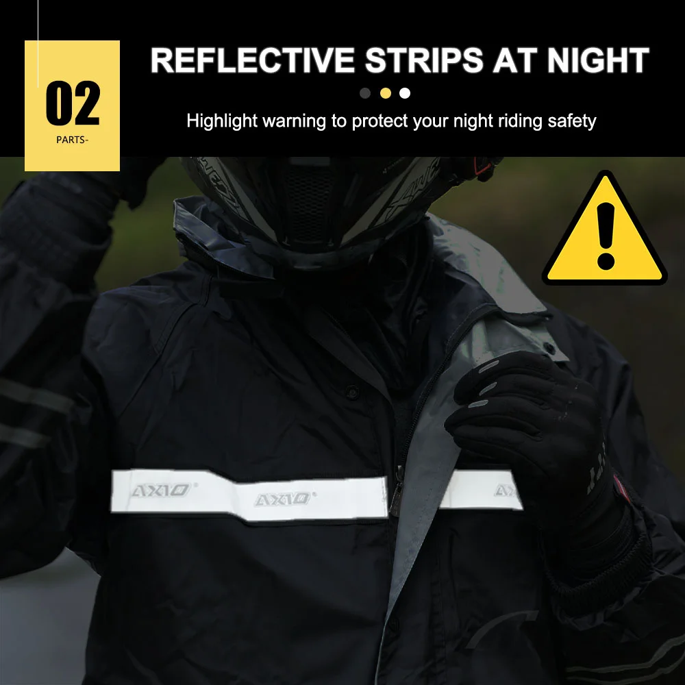 AXIO Summer Motorcycle Riding Raincoat Suit Breathable Waterproof Motocross Raincoat Quick-drying Motorbike Raincoat Reflective