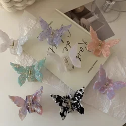 New Vintage Butterfly Hair Claw Acetate Fiber Sweet Colorful Hair Accessories Women Hair Clamps Hair Clip Crab Headband Clips