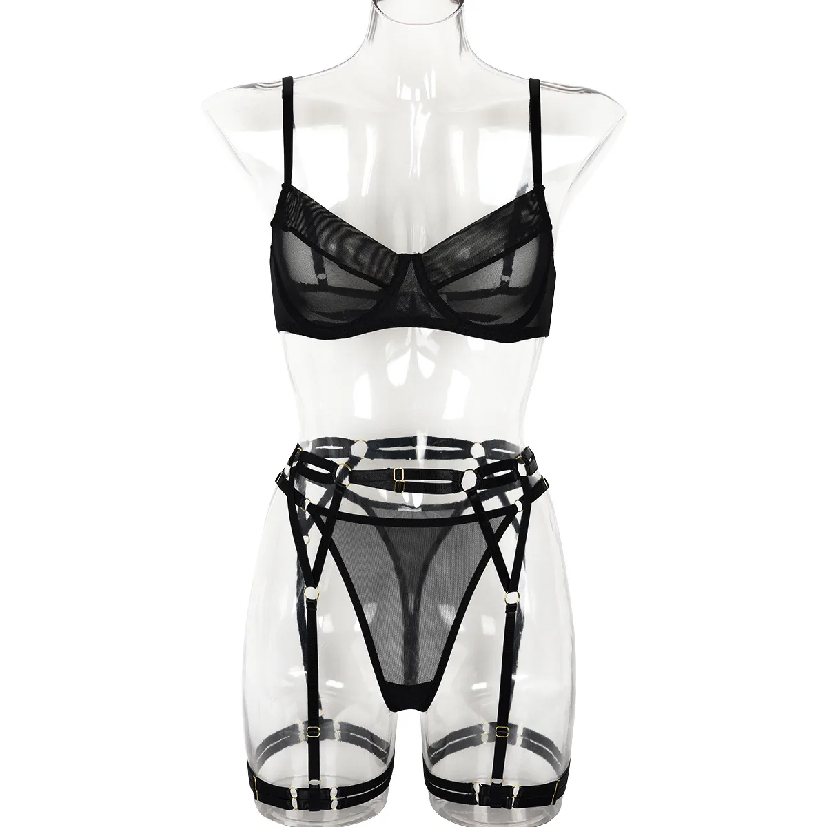 

Женское сексуальное нижнее белье Babydoll с подвязками, комплект нижнего белья, горячие эротические костюмы, регулируемый открытый бюстгальтер и трусики, комплект одежды