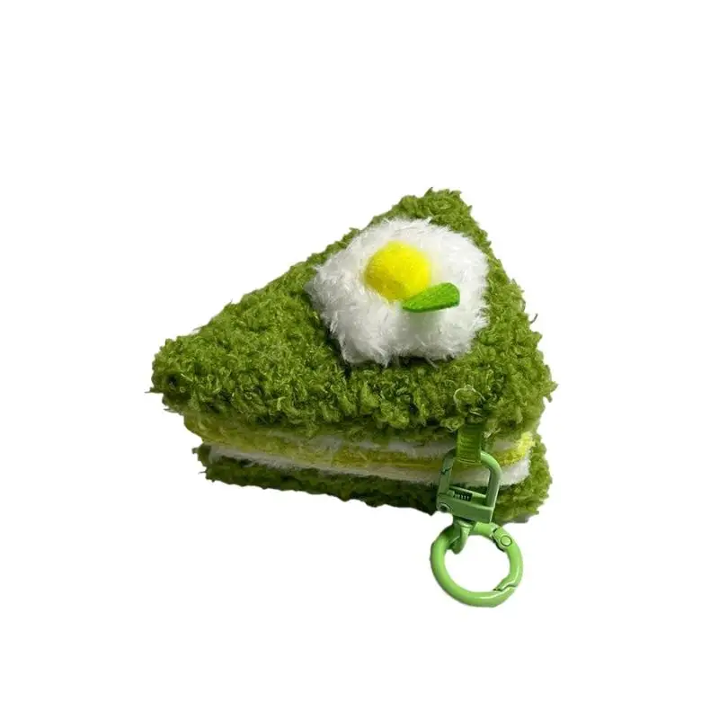 Leuke Driehoek Duizend Laag Cake Voedsel Pluche Sleutelhanger Creatieve Cartoon Pop Hanger Kawaii Rugzak Ornament Decoratie Geschenken