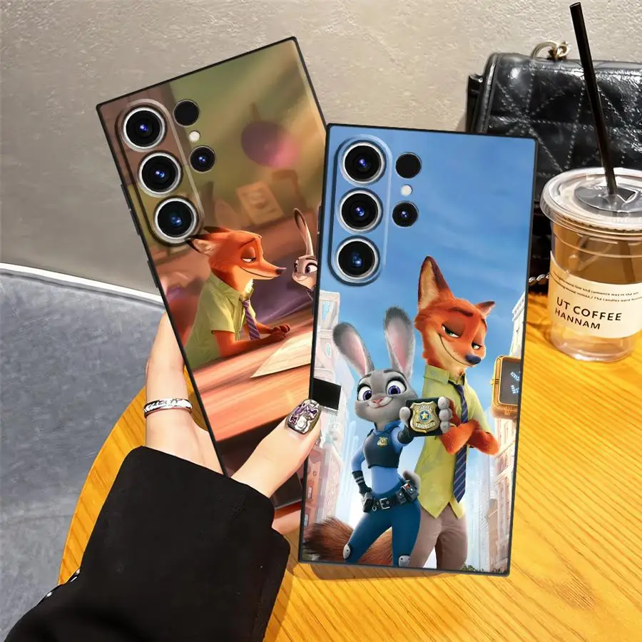 Soft Back Phone Cover Case for Samsung Galaxy S22 S23 FE S21 S24 Plus S25 Ultra S20 S25+ S9 S24+ Disney Judy Nick