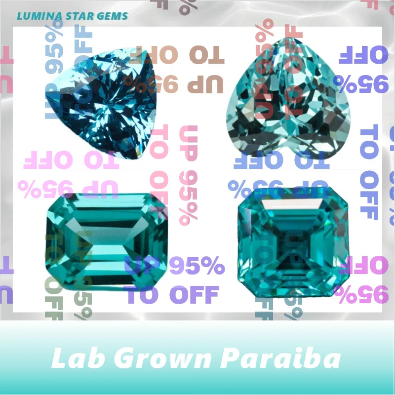 Pierre précieuse Paraiba cultivée en laboratoire pour la fabrication de bijoux DIY, incrustation pour bague et collier, coupe Quincunx, tourmaline Paraiba créée en laboratoire AGL