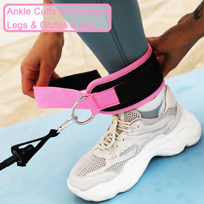 Fitness Ankle Strap Adjustable D-Ring Foot Support Cuffs Gym Leg Strength Guard