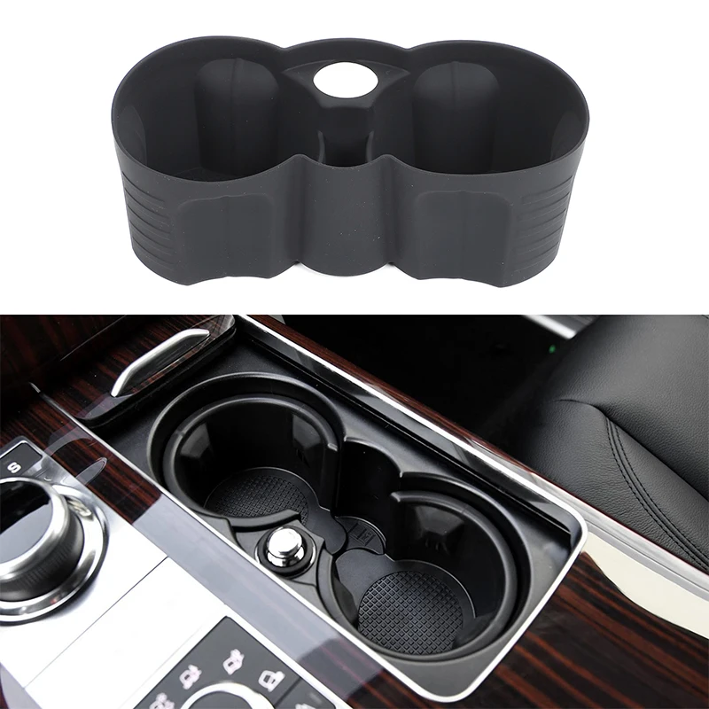 

1Pcs Silicone Black For Land Rover Range Rover Vogue 2013-2017 Car Center Control Water Cup Holder Protective Cover Accessories
