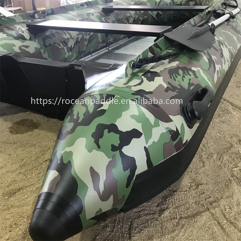 الجملة CE التمويه PVC المطاط نفخ زورق الصيد قارب مع أرضية الألومنيوم / أرضية خشبية