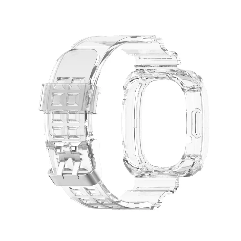 Capa transparente e pulseira para fitbit versa 3, pulseira inteligente para fit bit versa sense versa lite sense 2