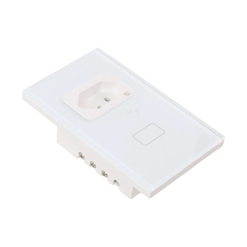HFES Tuya Wifi Smart Light Switch With Socket Works Smart Pane Switch And Socket BR Plug- Brazil Smart Home Wall Switch