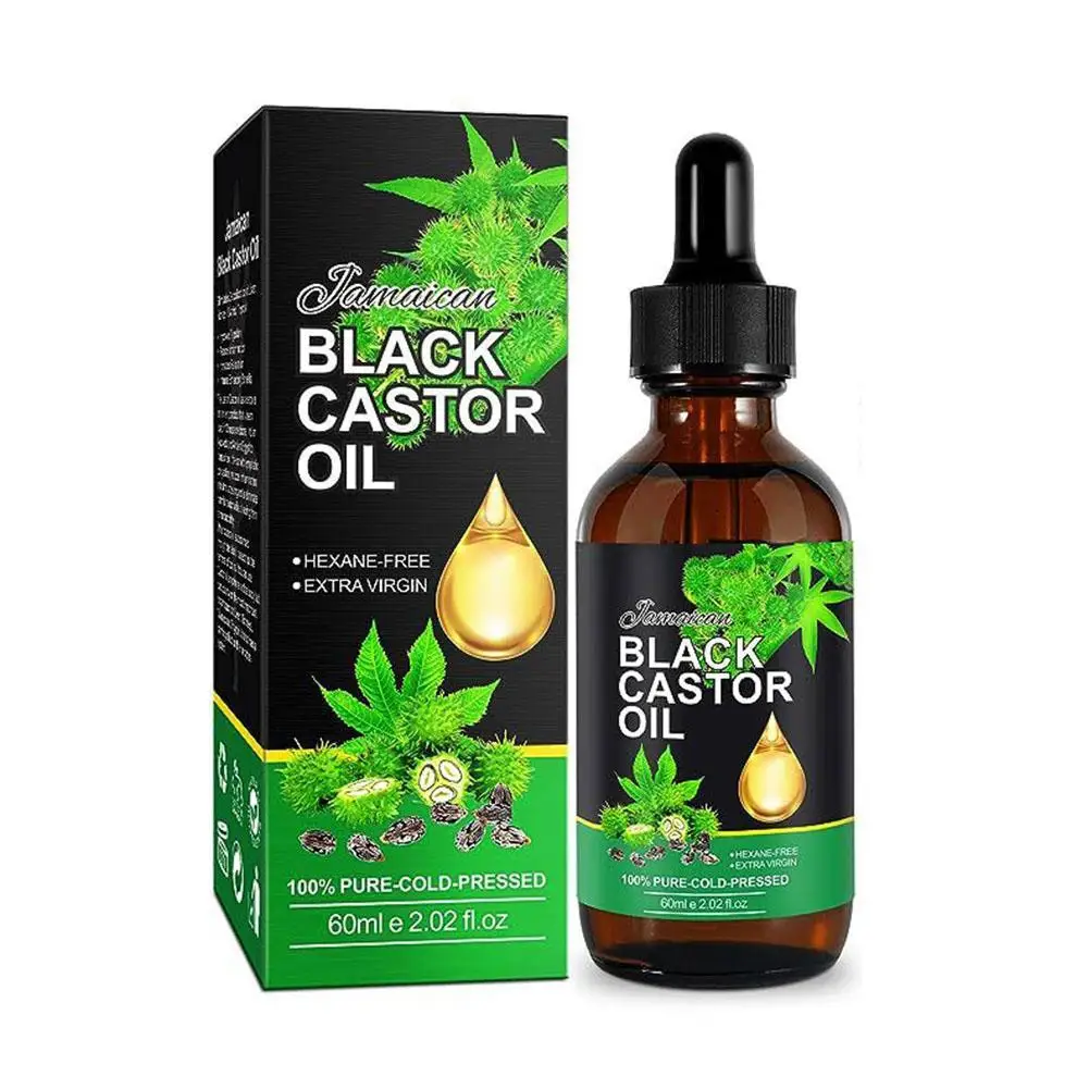 Black Castor Oil Nourishes Skin Massage Essential Oil Eyebrows Growth Prevents Skin Aging Hair Care Products