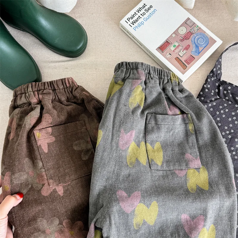 2024 Autumn New Children Loose Trousers Cotton Baby Girls Fashion Print Harem Pants Toddler Boys Casual Pants Kids Clothes