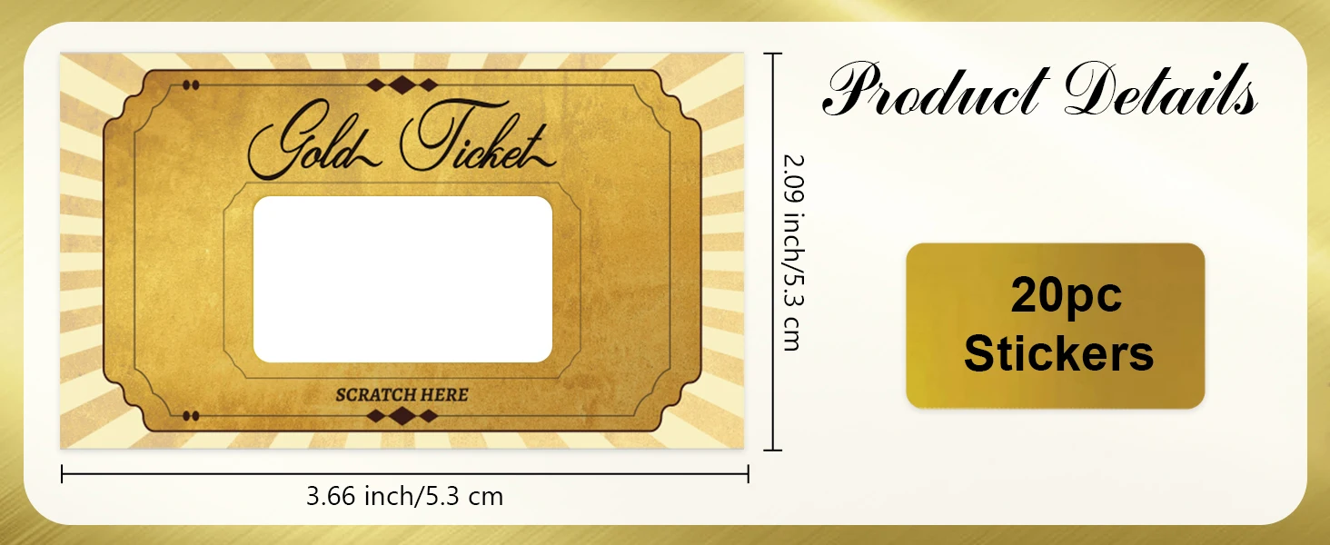 20 Stück Gold-Rubbelkarten-Aufkleber, Blanko-Geschenkgutscheine zum Selbermachen für kleine Unternehmen, Feiertage, Brautpartys, Partybedarf – Detail 2