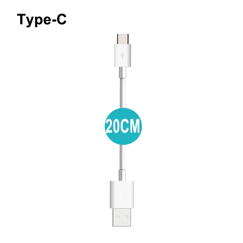 20/10 cm ultrakurzes USB-Typ-C-Kabel, 3 A-Stecker, USB-A auf Stecker, Typ-C-Datenkabel für Samsung Huawei Xiaomi, Schnellladekabel