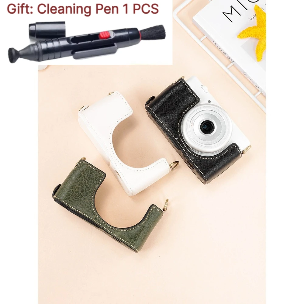 PU Leather Cover For Sony ZV1F ZV1M2 camera bag ZV1F Camera case protective case base half cover +1 PCS Free Cleaning Pen