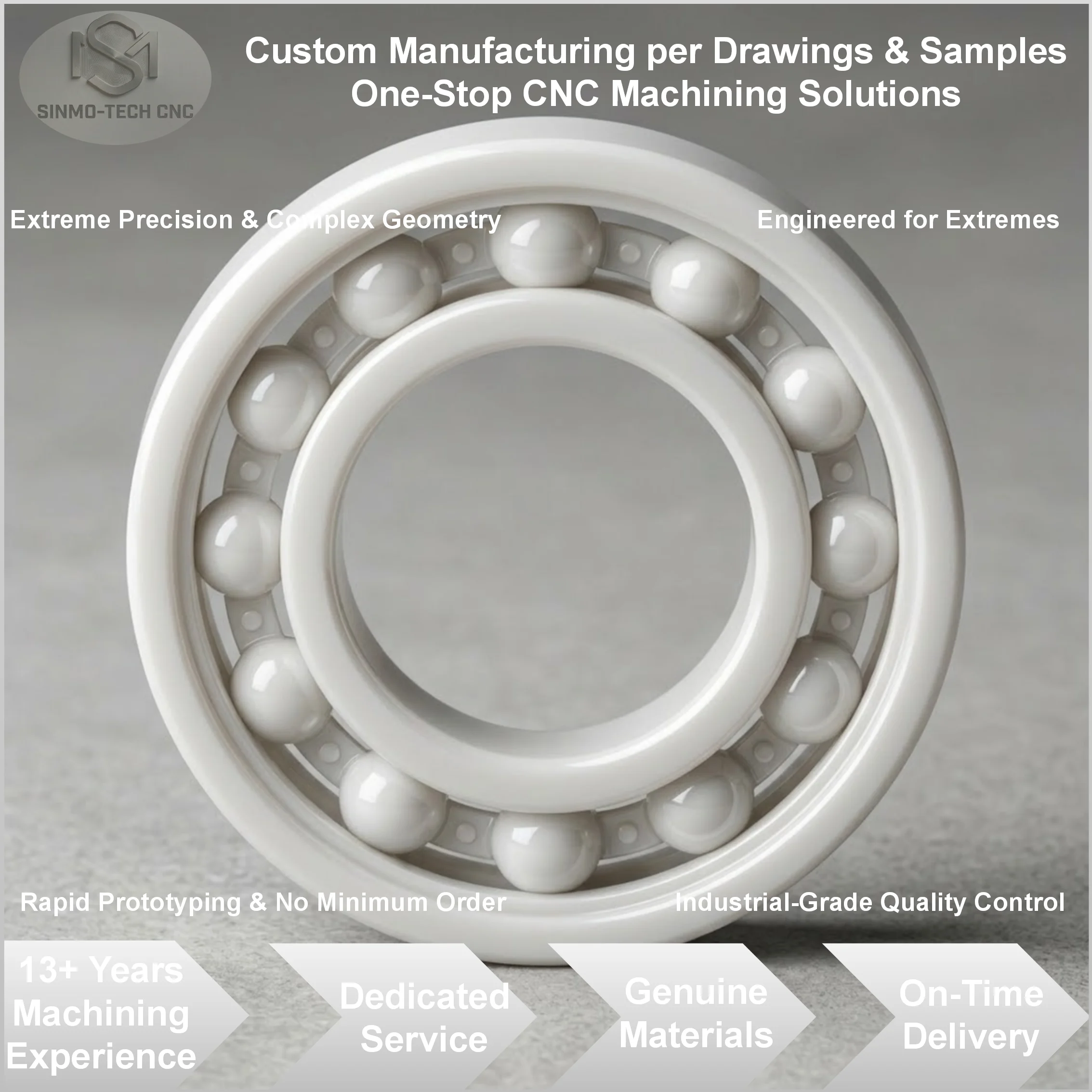 

Custom CNC Zirconia Ceramic Parts, High Strength Impact Resistant Technical Structural Components per STEP Drawing, 1pc