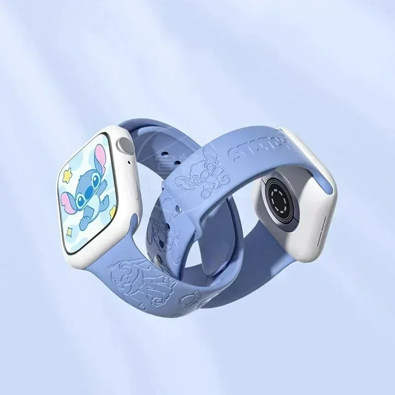 New Arrival Stitch Strap for Apple Watch Band 38mm 40mm 41mm 42mm 43mm 44mm Anime Silicone Sports Bracelet IWatch 8 Ultra