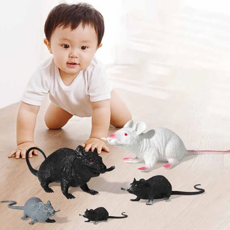 Novelty Funny Simulation Mouse Animal Toy Model Large Squeeze Sound Mouse Toys Halloween Decoration Ornaments Prank Scary Toys