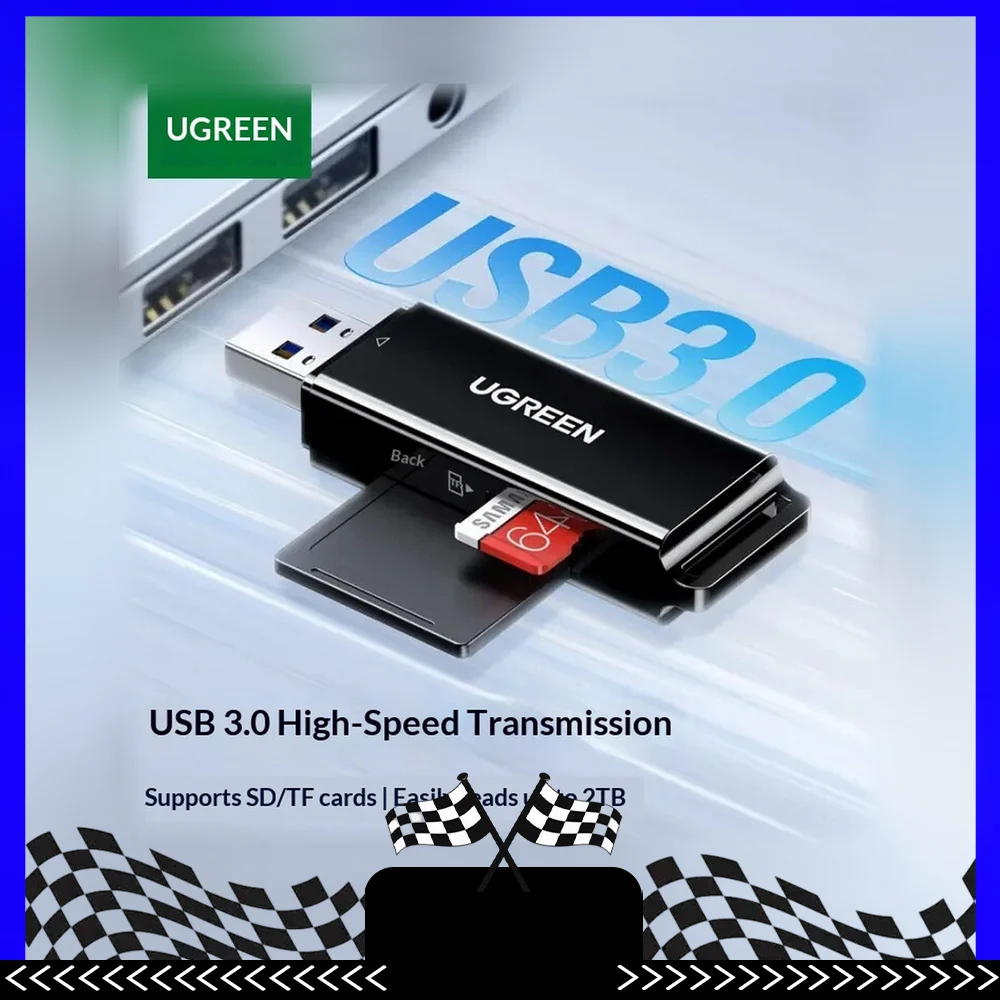UGREEN 40750 USB 3.0 SD TF Card Reader High Speed Memory Card Adapter for Computer Laptop