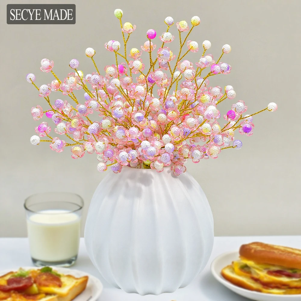 

Pink Crystal Sweet Simulation Bouquet Desktop Decoration Ornament Can Be Used as a Bride's Hand Held Flower K61