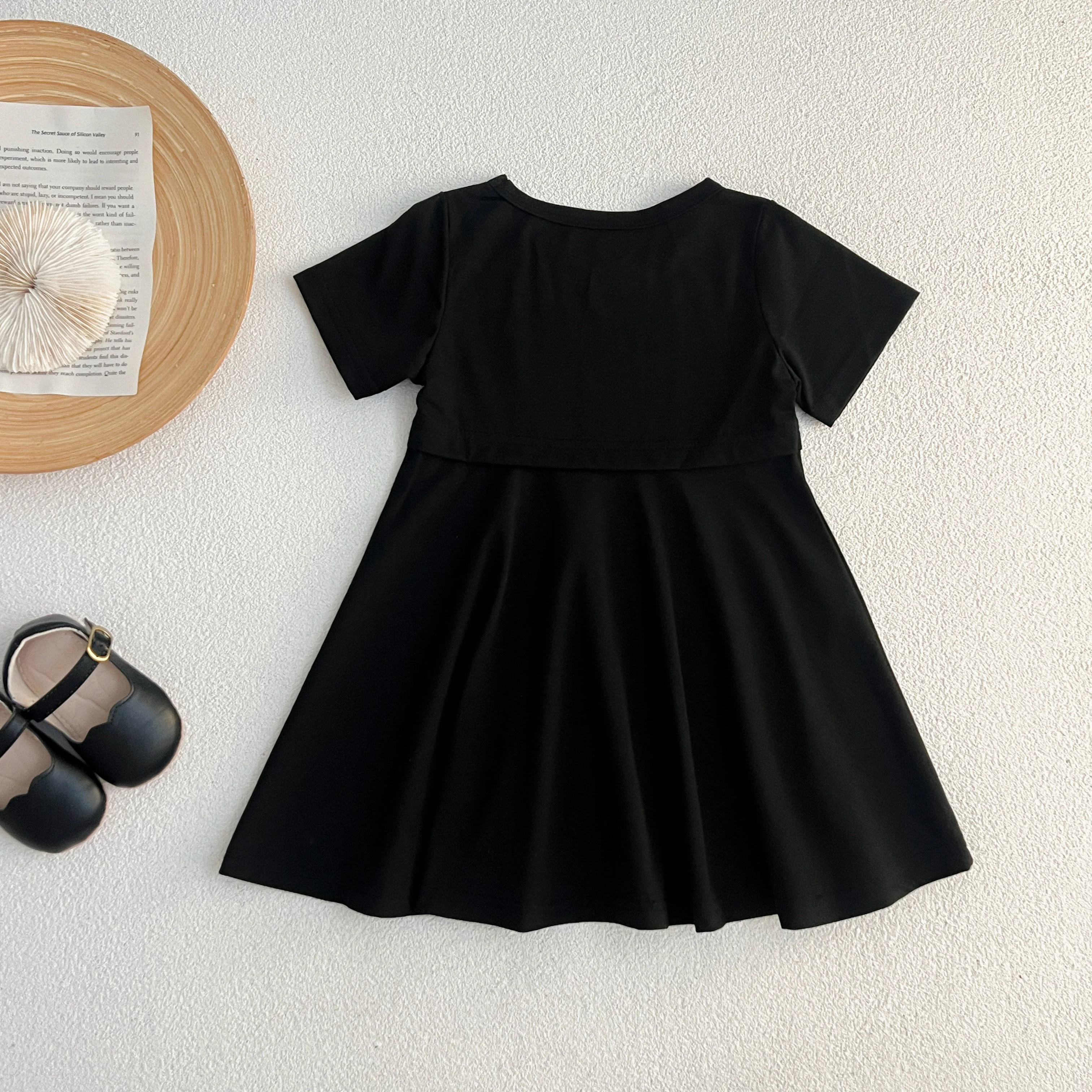 Sommer Kinder Baby Kleid schwarz Baby Mädchen Kleid kurz ärmel ige süße Kleid für Mädchen Kurzarm eine Linie Party Kleid Mädchen Kleidung – Detail 11