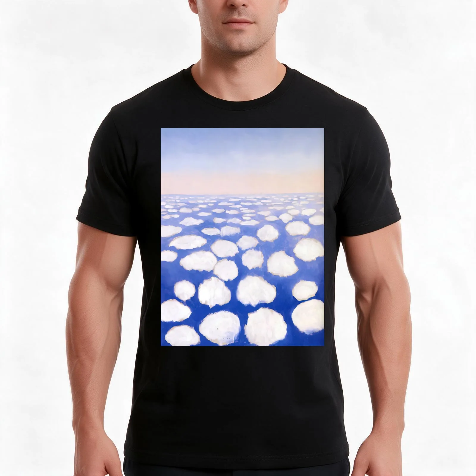 Georgia O'Keeffe - Above the Clouds I T-Shirt, Summer Casual Cotton Tee, Oversized Streetwear Tops, Vintage Graphic Print