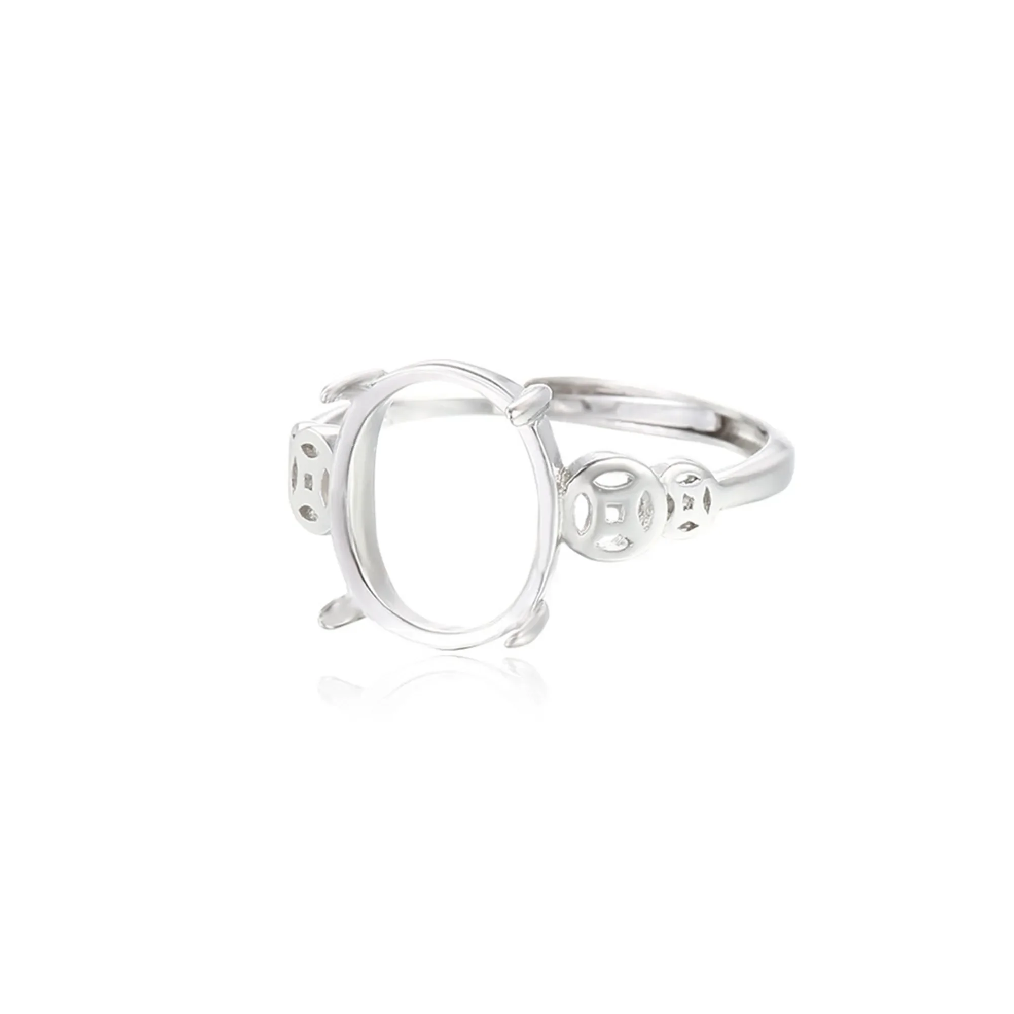 

Ring Blank for 7x9mm/8x10mm/9x11mm/10x12mm/10x14mm/12x14mm/12x16mm Oval Cabochons 925 Silver Adjustable Ring Component