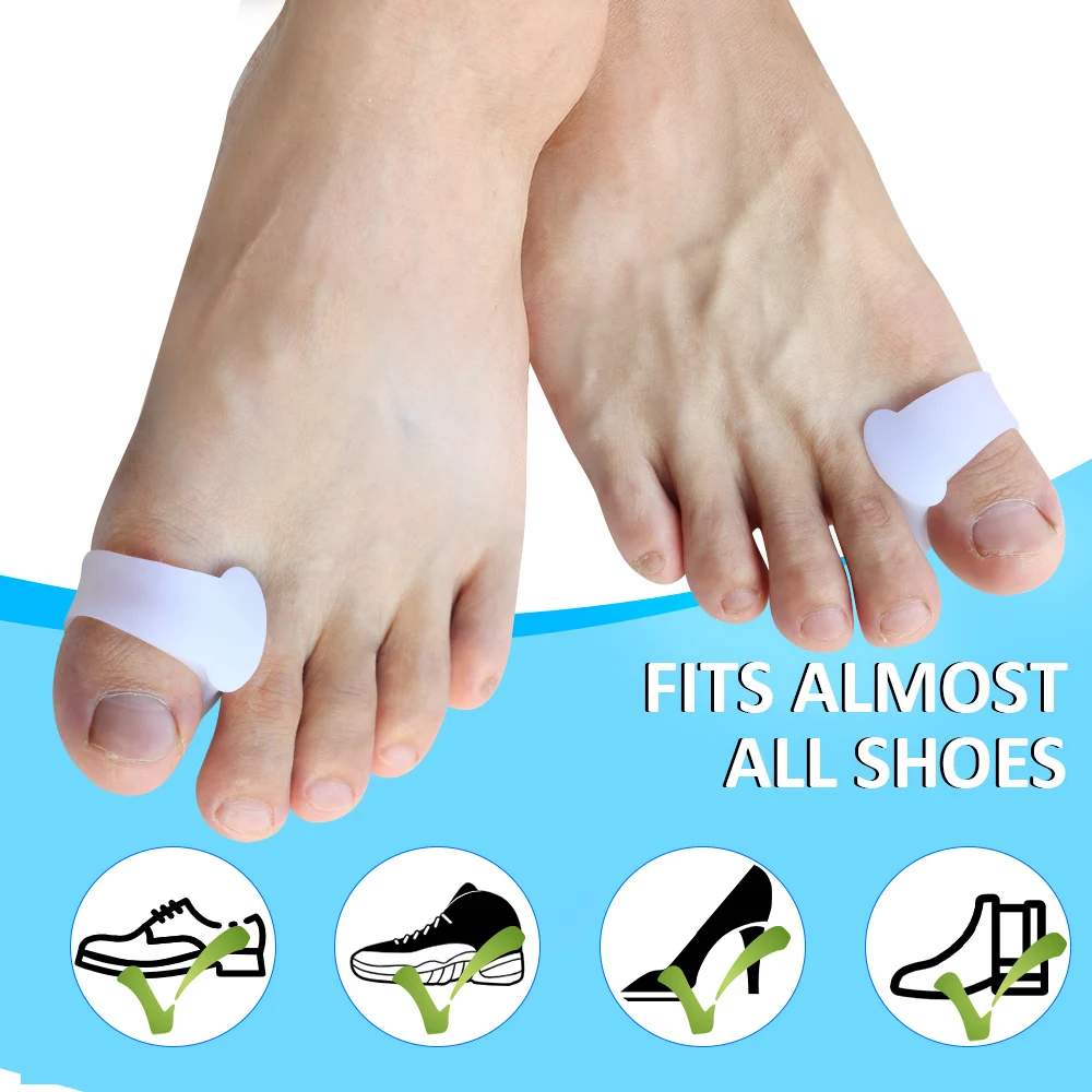 Pexmen 2Pcs Gel Toe Separator Protector Hallux Valgus Bunion Corrector Hammer Toe Spacer for Overlapping Toe Toe Pain Relief