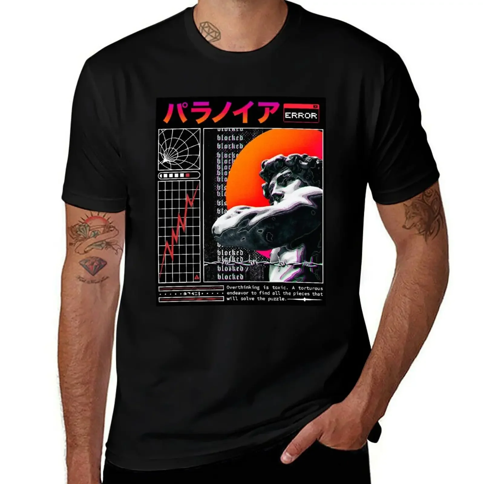 Vaporwave Greek Statue Glitch T-Shirt shirts graphic summer shirt mens workout shirts