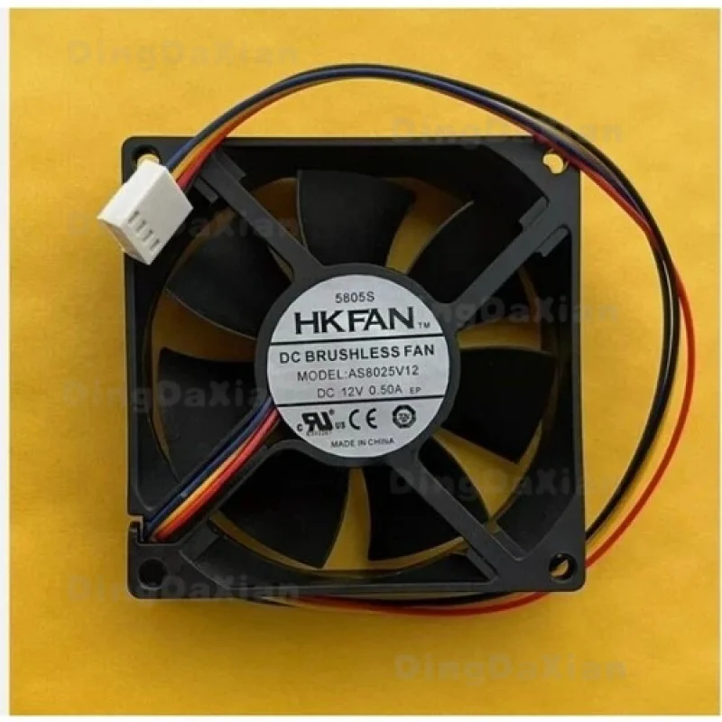 

D 1 шт. для HKFAN AS8025V12 | Вентилятор осевой 8025 DC12V 0.50A 8CM 4-проводной для охлаждения