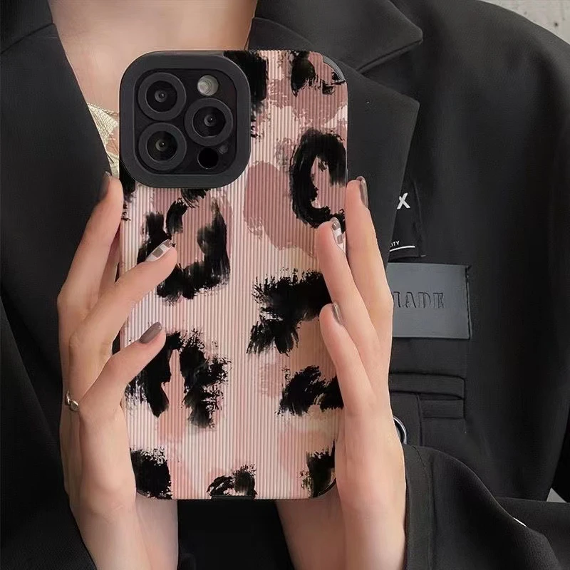 Ottwn Vintage Leopard Print Phone Case For iPhone 13 12 11 14 Pro Max 7 8 14 Plus X XS Max XR Soft Silicone Shell Leopard Cover