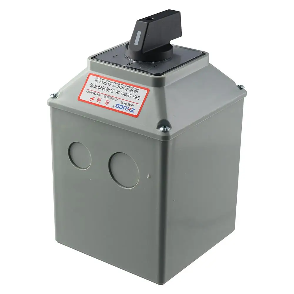 Universal Rotary Changeover Switch SZW26-63/D303.3BF with Master Switch Exterior Box 660V 40A 3 Position 12 Terminals 3 Phase