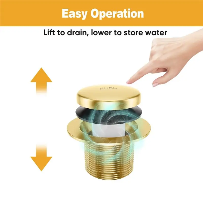 AK25-مجموعة تجاوز حوض الاستحمام الذهبي - استبدال استنزاف حوض الاستحمام العالمي مع مجموعة غطاء الفائض بفتحتين، مجموعة تحويل طرف اصبع القدم