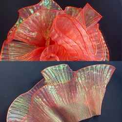 1yarrd priceWidth 15CM Mermaid pleated pleated lace magic laser lotus leaf wedding wave lace decorative fabric