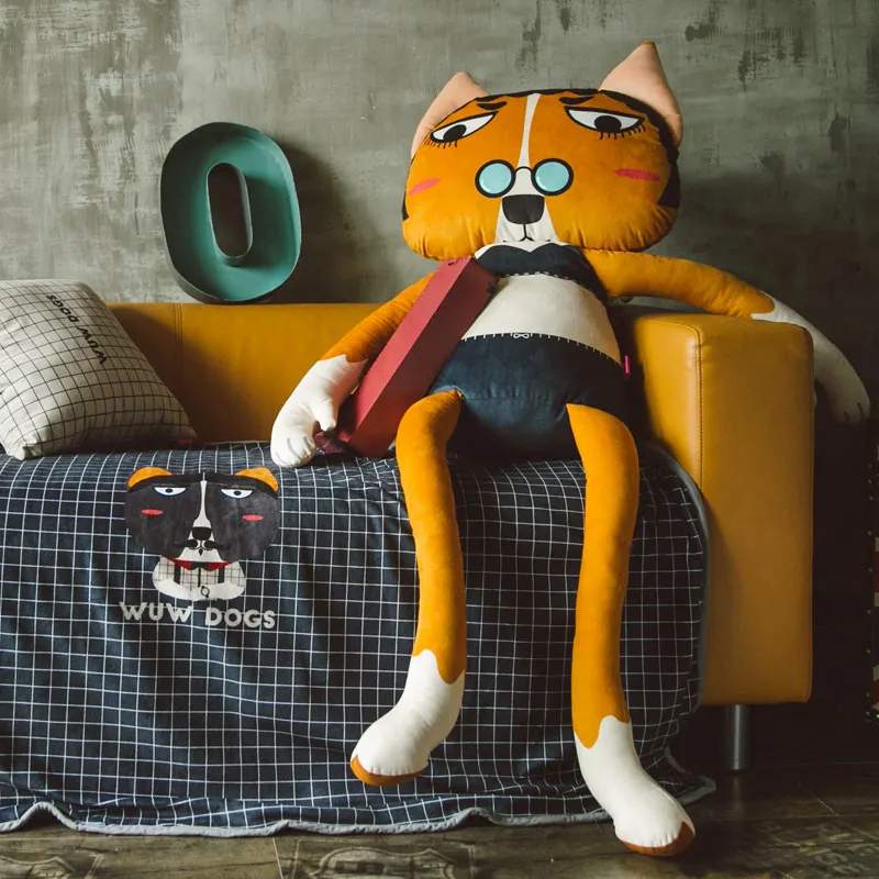 Creative Plush Toy Long Pillow Soft Cute Stuffed Animal Doll Toys Large Sleeping Sofa Decor Boyfriend Pillow Birthday Gift