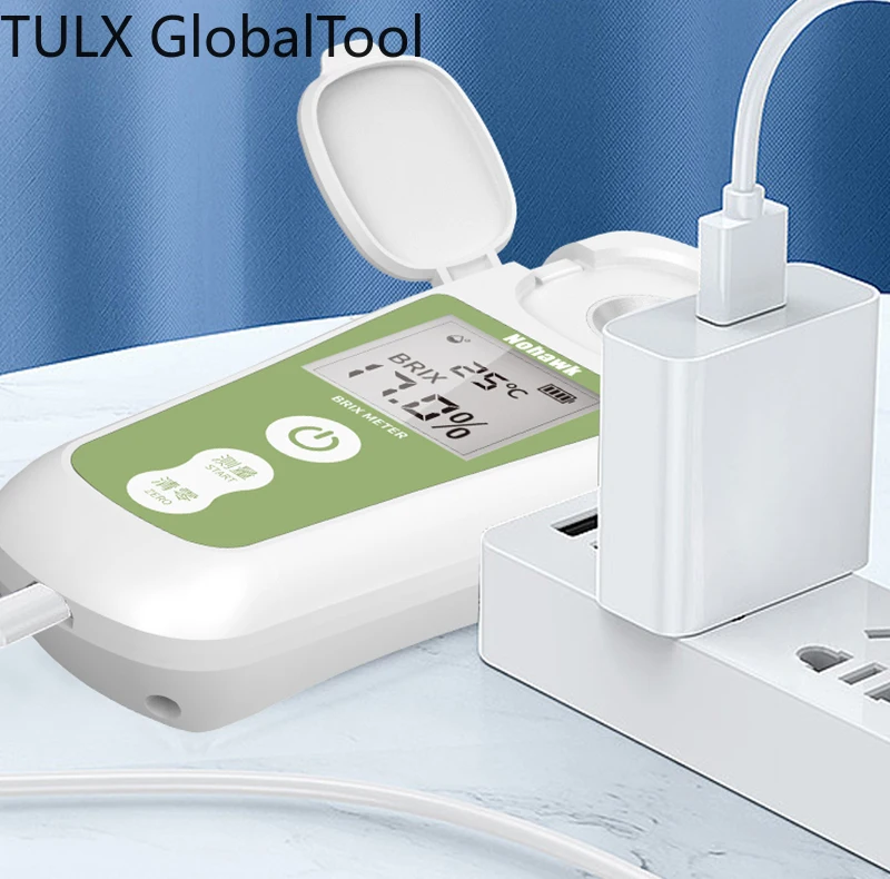 

TULX 0-55% Range High Accuracy Fruit Juice Pocket Digital Sugar Brix Portable Auto Refractometer Handheld Brix Meter